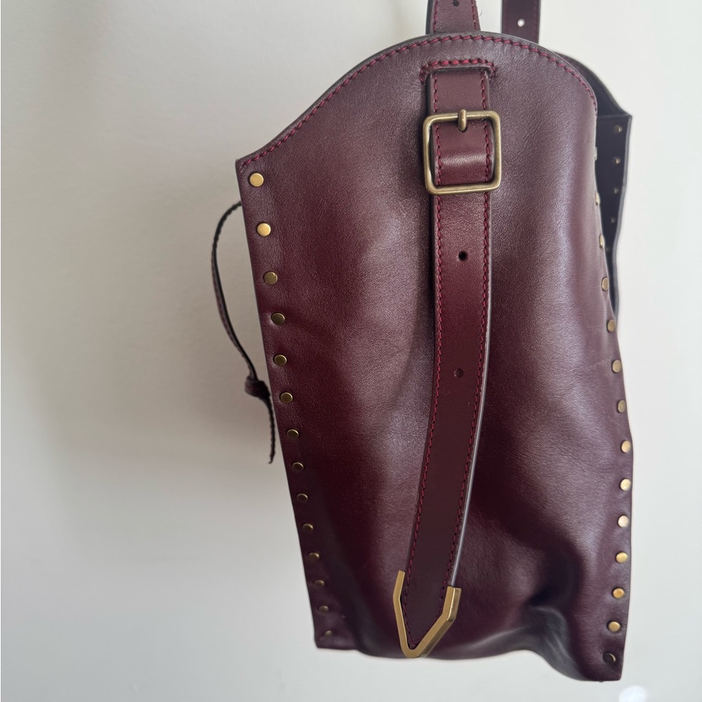 Isabel Marant Burgundy Studded Leather Bag - Picture 6 of 10
